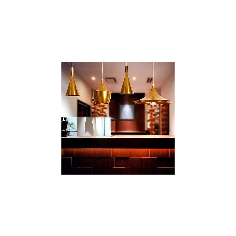 Lámpara colgante de mesa de aluminio Americange Gold de 3 cabezas