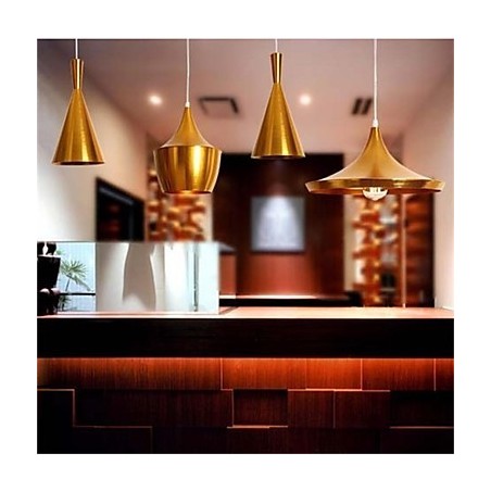 Lámpara colgante de mesa de aluminio Americange Gold de 3 cabezas Lámpara colgante de mesa de aluminio Americange Gold de 3 cabezas