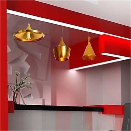 Lámpara colgante de mesa de aluminio Americange Gold de 3 cabezas