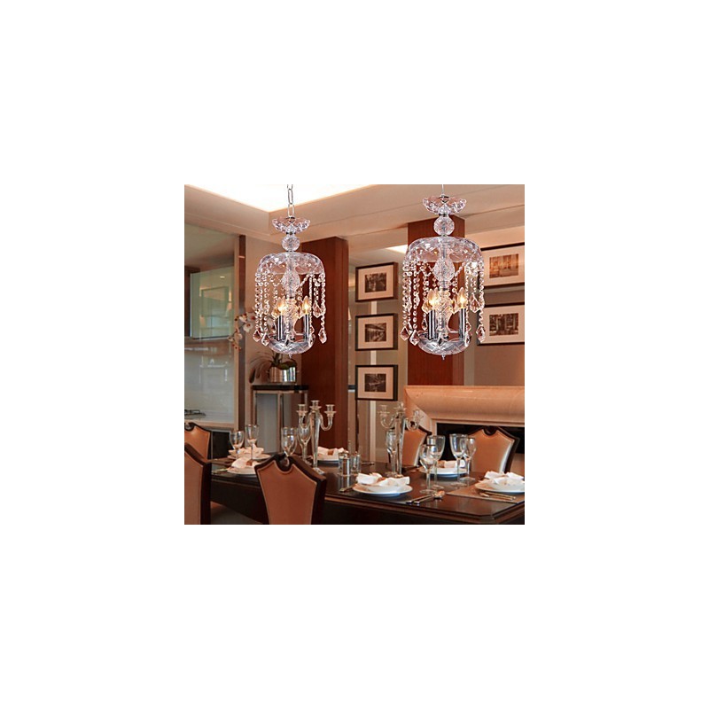 Lámpara colgante moderna de cristal con 3 luces y pantalla de cristal