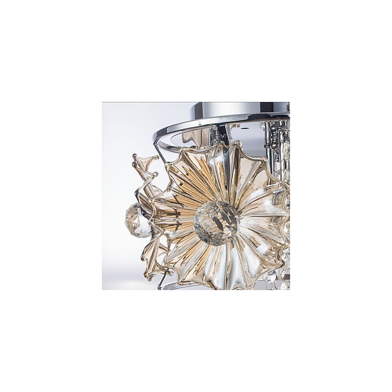 Lámpara de techo moderna con esfera transparente y lustre de cristal, lámpara colgante para decoración del hogar