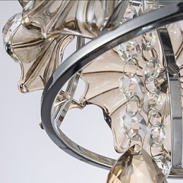 Lámpara de techo moderna con esfera transparente y lustre de cristal, lámpara colgante para decoración del hogar