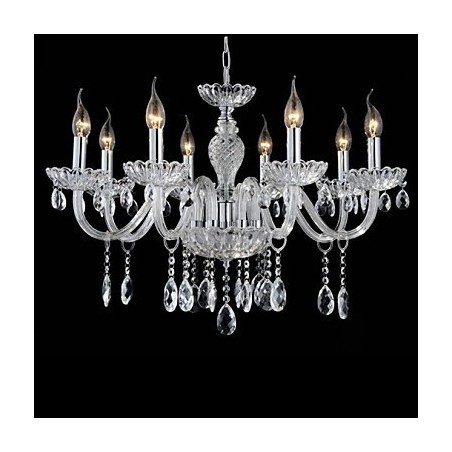 Lámpara de araña de cristal estilo palacio de 8 luces con bombilla de vela Lámpara de araña de cristal estilo palacio de 8 luces con bombilla de vela