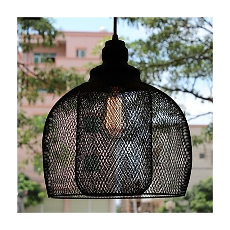 Lámpara de araña de hierro con forma de jaula de pájaros estilo retro americano Lámpara de araña de hierro con forma de jaula de pájaros estilo retro americano