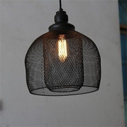 Lámpara de araña de hierro con forma de jaula de pájaros estilo retro americano