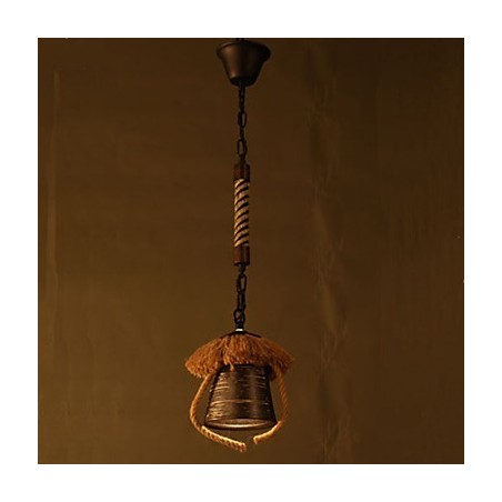 Lámpara de cerámica de cáñamo estilo retro americano Lámpara de cerámica de cáñamo estilo retro americano
