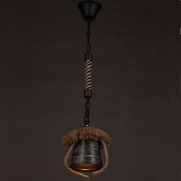 Lámpara de cerámica de cáñamo estilo retro americano