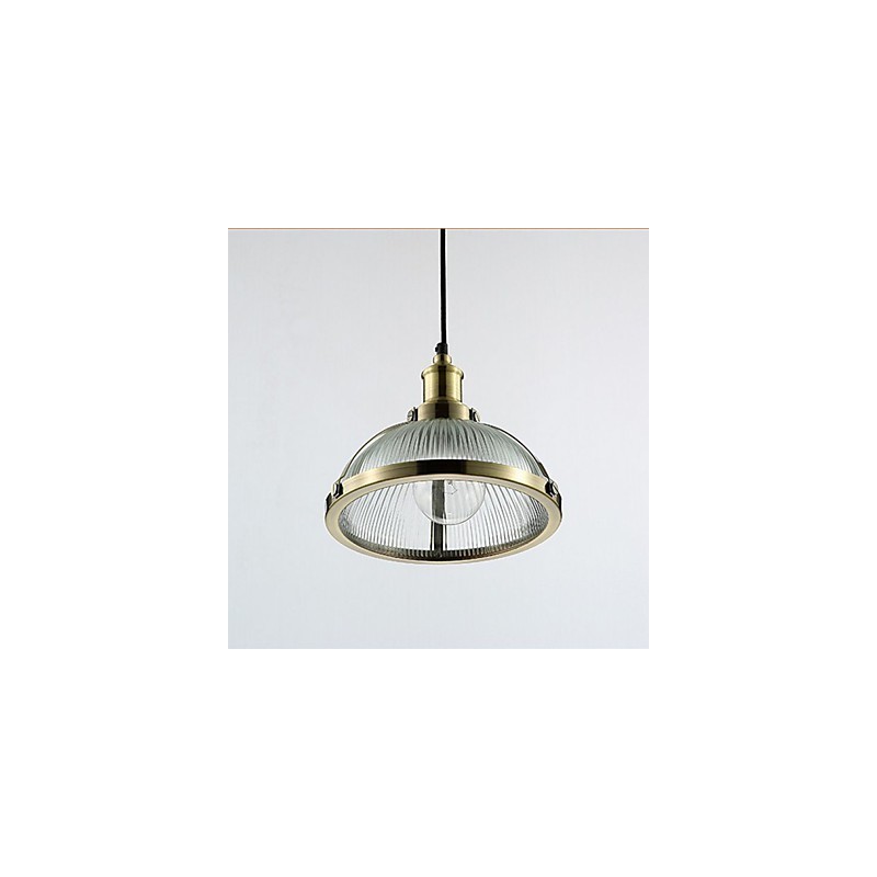 Lámpara colgante pequeña con pantalla de cristal estilo retro americano