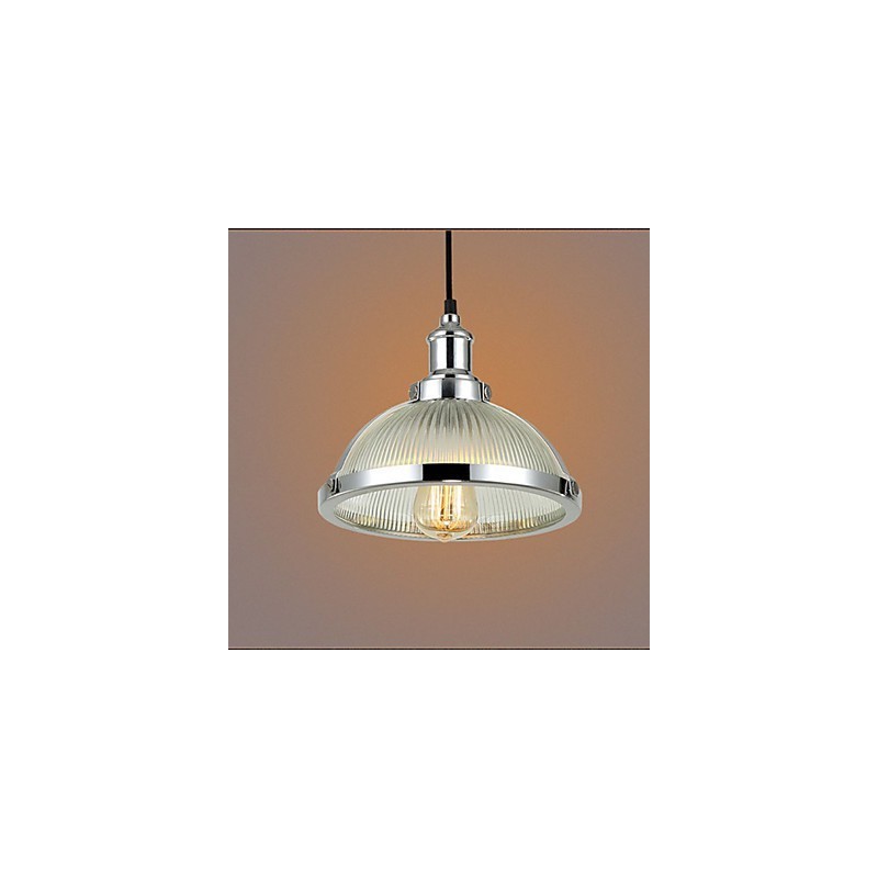 Lámpara colgante pequeña con pantalla de cristal estilo retro americano