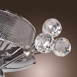 Lámpara de techo moderna contemporánea de metal cromado y cristal