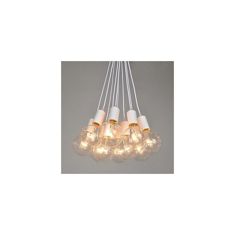 Lámpara de araña de metal con pintura campestre