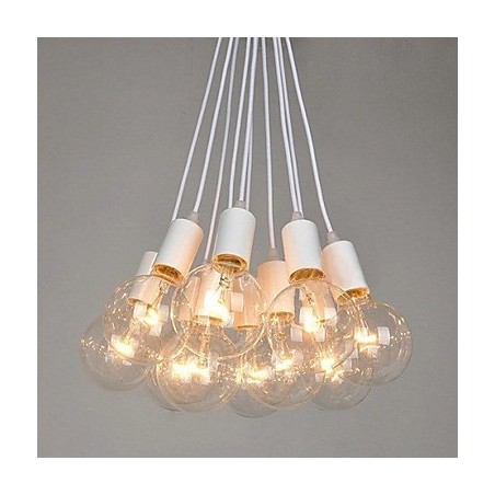 Lámpara de araña de metal con pintura campestre