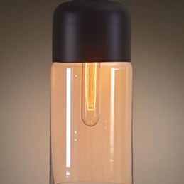 Lámpara de techo WestMenLights con elegante pantalla de botella, lámpara colgante de vidrio, bombilla Edison para el hogar.