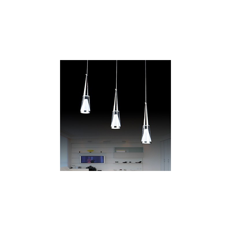 Lámpara colgante de 3 luces moderna contemporánea de metal