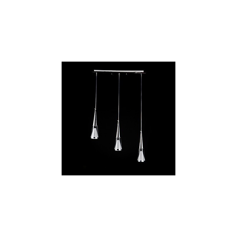Lámpara colgante de 3 luces moderna contemporánea de metal