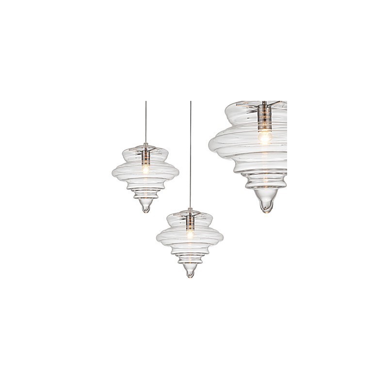 Lámpara colgante de 1 luz, moderna, simplicidad, cristal transparente incoloro.