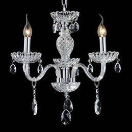 Lámpara de araña de cristal estilo palacio de 6 luces con bombilla de vela