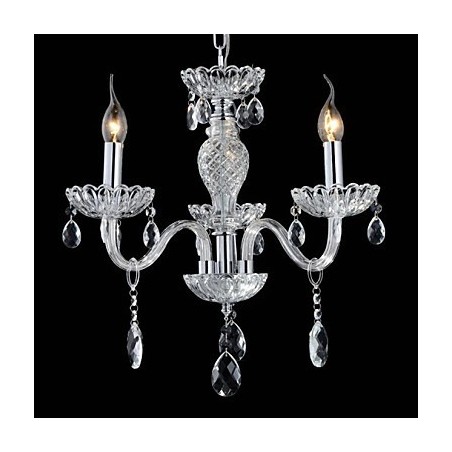 Lámpara de araña de cristal estilo palacio de 6 luces con bombilla de vela Lámpara de araña de cristal estilo palacio de 6 luces con bombilla de vela
