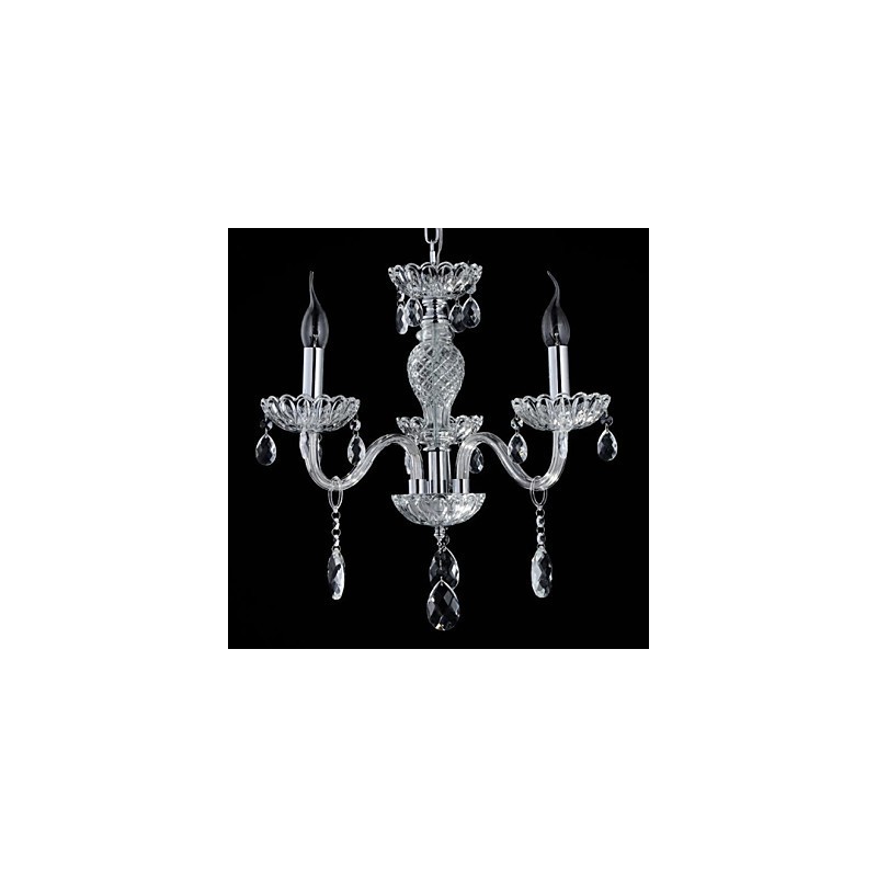 Lámpara de araña de cristal estilo palacio de 6 luces con bombilla de vela