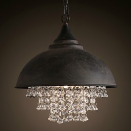 Lámpara colgante estilo loft de cristal, estilo retro, para café, garaje, metal.