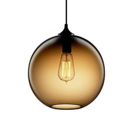 Lámpara colgante moderna de cristal con diseño de burbujas redondas marrones