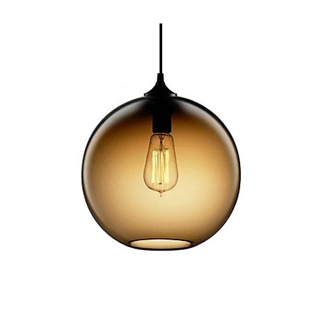 Lámpara colgante moderna de cristal con diseño de burbujas redondas marrones Lámpara colgante moderna de cristal con diseño de burbujas redondas marrones