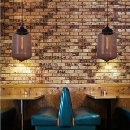 Lámpara colgante moderna de cristal de 70 W con diseño de botella transparente