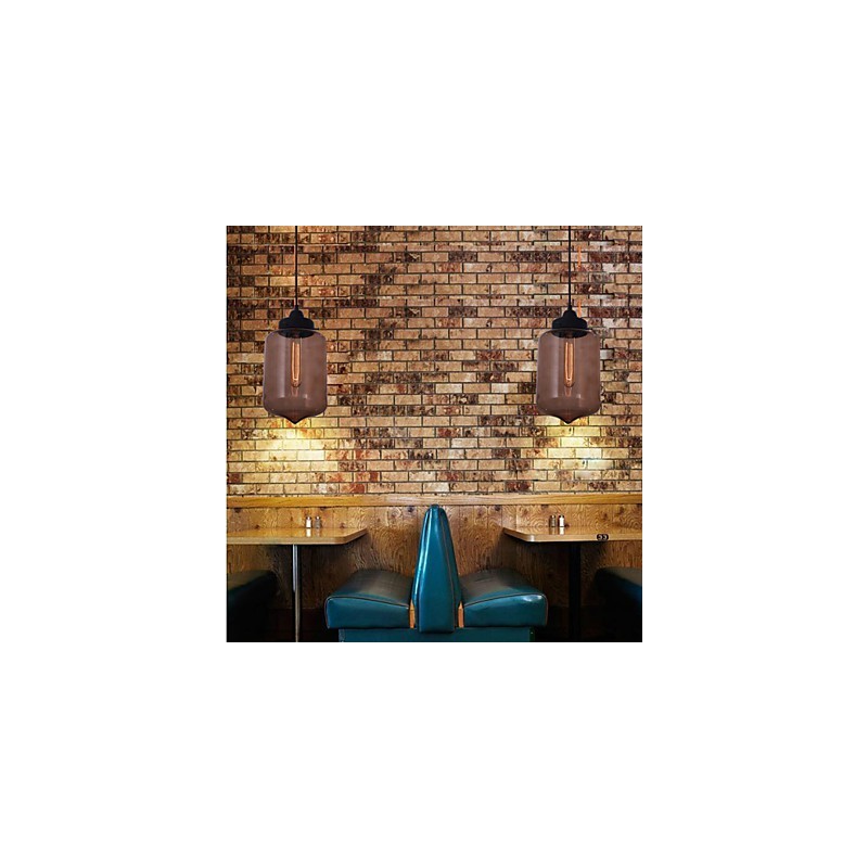 Lámpara colgante moderna de cristal de 70 W con diseño de botella transparente