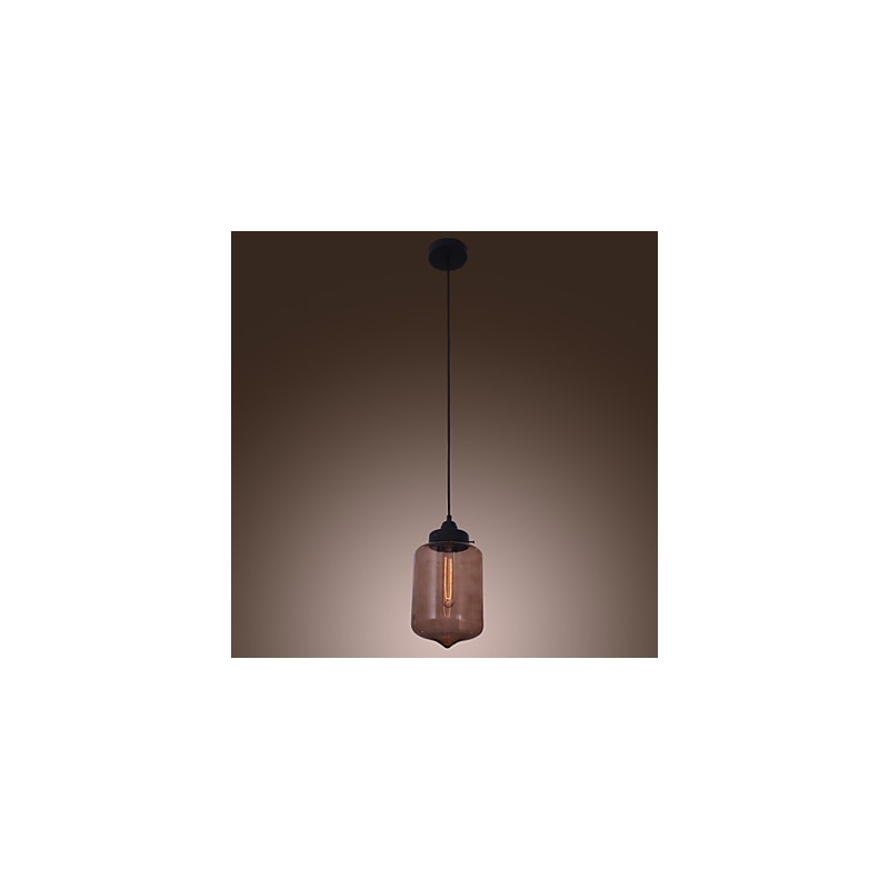 Lámpara colgante moderna de cristal de 70 W con diseño de botella transparente