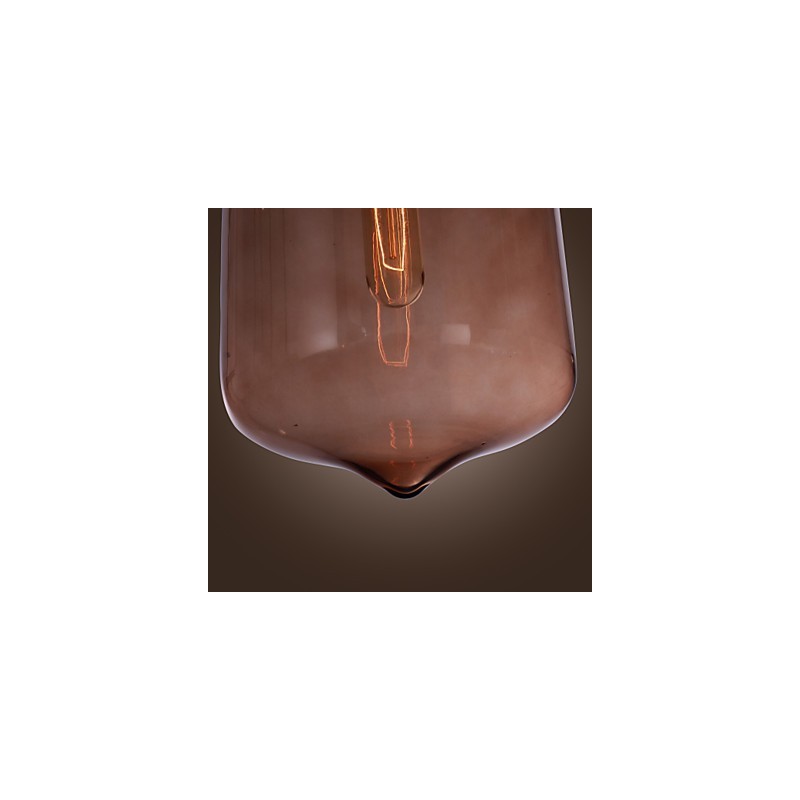 Lámpara colgante moderna de cristal de 70 W con diseño de botella transparente