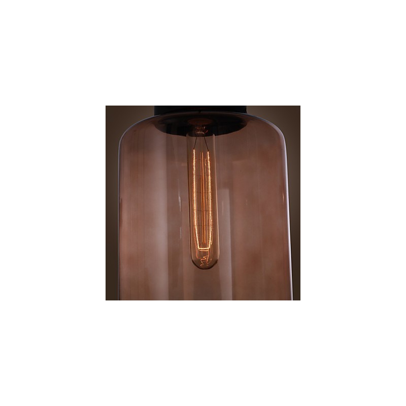 Lámpara colgante moderna de cristal de 70 W con diseño de botella transparente