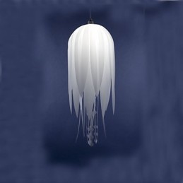 Lámpara colgante moderna minimalista blanca 1 luz metal y