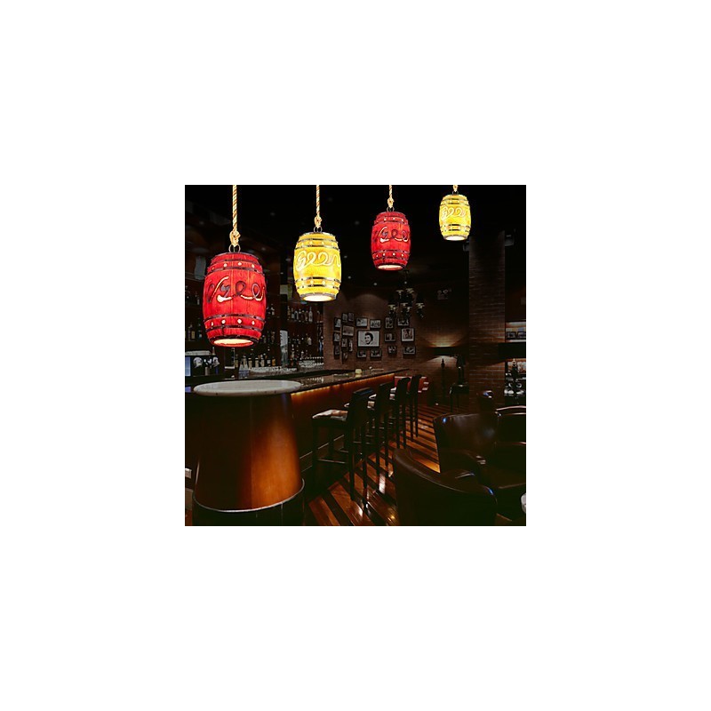 Lámpara de araña de resina de barril con decoración minimalista moderna