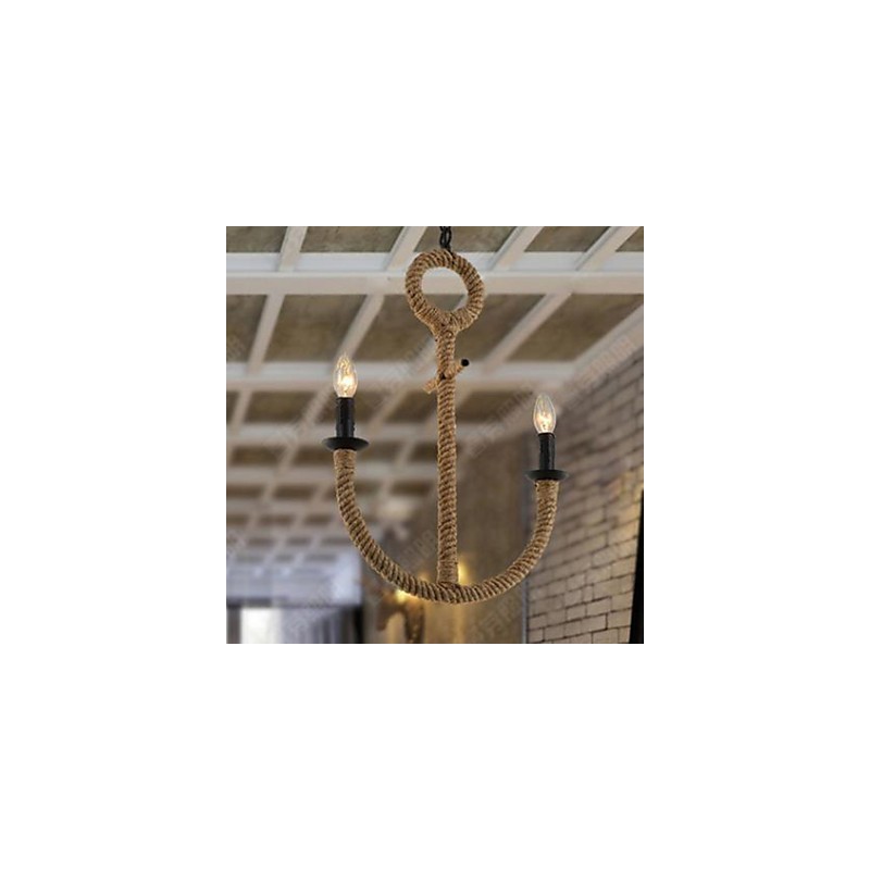 Lámpara de araña de cuerda de ancla de estilo rural americano que restaura las antiguas costumbres
