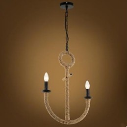 Lámpara de araña de cuerda de ancla de estilo rural americano que restaura las antiguas costumbres