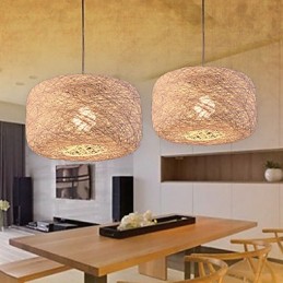 Lámpara de araña de estilo europeo, moderna, minimalista, con bolas de ratán para el hogar.