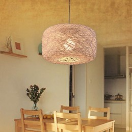 Lámpara de araña de estilo europeo, moderna, minimalista, con bolas de ratán para el hogar.