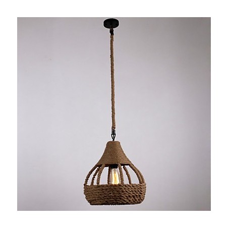 Lámpara colgante de cuerda de 1 luz estilo campestre Lámpara colgante de cuerda de 1 luz estilo campestre