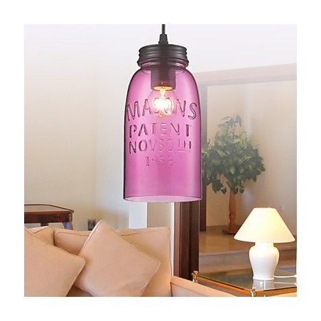 Lámpara colgante moderna de cristal de 1 luz con diseño de burbujas transparentes