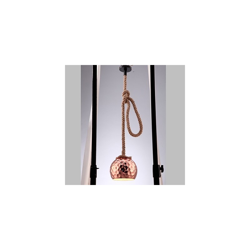 Lámpara de araña estilo country americano con cuerda creativa