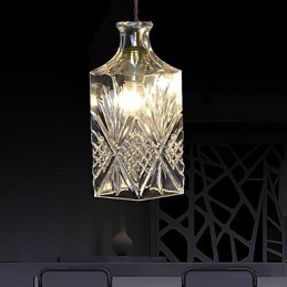 Lámpara colgante de metal y cristal moderna y contemporánea