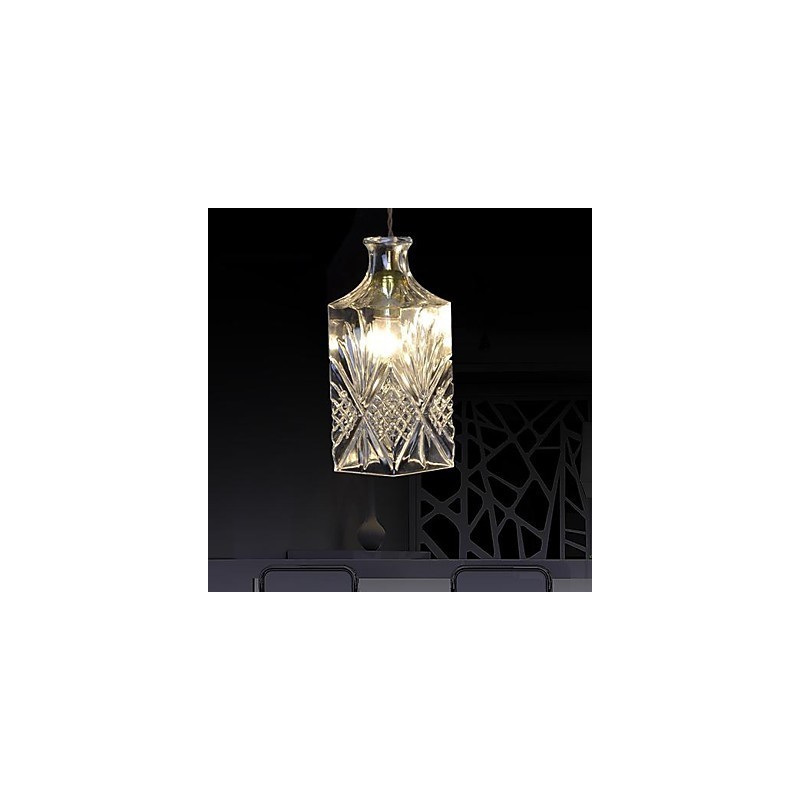 Lámpara colgante de metal y cristal moderna y contemporánea