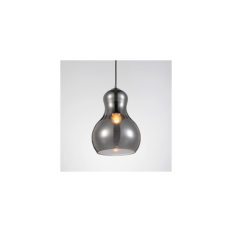 Lámpara colgante en forma de calabaza, 1 luz, moderna simplicidad, cromo dorado, oro rosa, ámbar, gris ahumado, vidrio y acero al carbono.