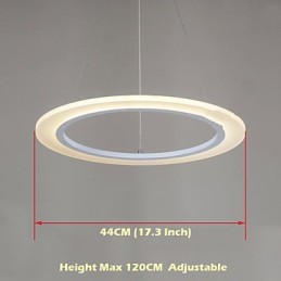 Lámpara colgante de techo redonda de acrílico lechoso con anillo único