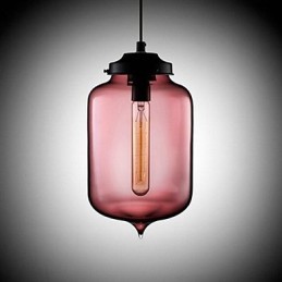Lámpara colgante minimalista de hierro con diseño de botella, 1 luz