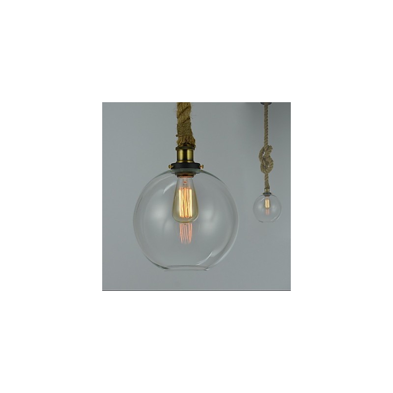 Lámpara de araña de cristal creativa industrial vintage estilo country americano con un solo cabezal y cuerda