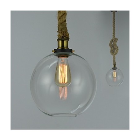 Lámpara de araña de cristal creativa industrial vintage estilo country americano con un solo cabezal y cuerda Lámpara de araña de cristal creativa industrial vintage estilo country americano con un solo cabezal y cuerda