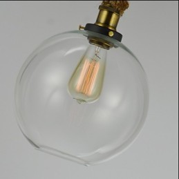 Lámpara de araña de cristal creativa industrial vintage estilo country americano con un solo cabezal y cuerda