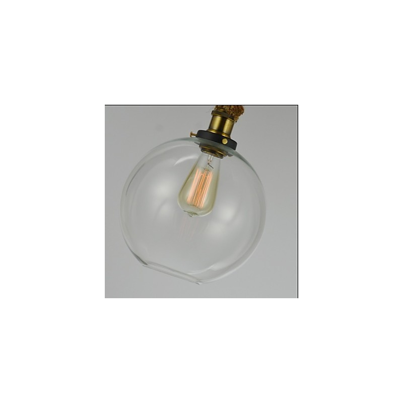 Lámpara de araña de cristal creativa industrial vintage estilo country americano con un solo cabezal y cuerda