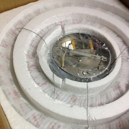 Lámpara colgante de cristal regulable, moderna lámpara circular de araña, lámparas de techo redondas de color blanco frío con control remoto.
